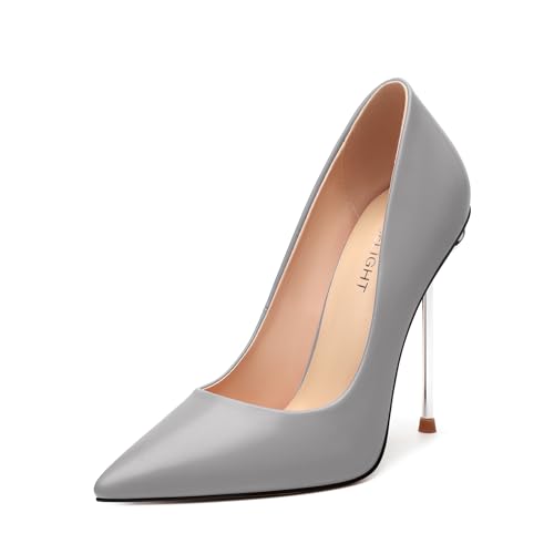 AMBELIGHT High Heels Pumps for Women Stiletto Pointed Closed Toe Slip on Sexy Classic Elegant Dressy Shoes