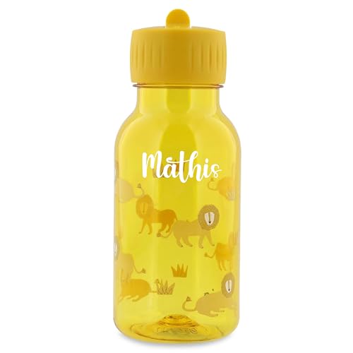 Générique - Gourde trixie personnalisé - 350 ml - Gourde enfant, gourde personnalisé école, gourde avec paille bébé, bouteille enfant pratique (Lion)