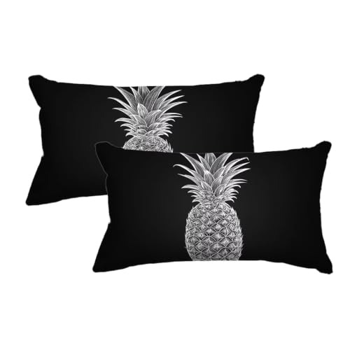 Housse coussin extérieur gris lin imperméable décoratif 50x80 - 2