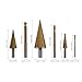 VALICLUD 6-pcs Spiral Step Drill Bit Set 4-12mm 4-20mm 4-32mm with 3/6/8mm Hole Saw Bits and Chamfer Countersink for Metal and Woodworking DIY Industrial Use
