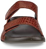 ECCO Women's Cozmo Two Band Luxury Slide Sandal, Cognac, 6-6.5 | Image 1
