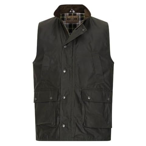 Walker and Hawkes - Men's Wax Winchester Gilet - Olive - 5X-Large Cover