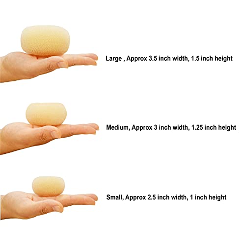 Beaute Galleria 3 Pieces Hair Donut Bun Maker Ring Style Mesh Chignon Ballet Sock Bun (Large, Medium, Small) (Beige/Blonde) #TOP2