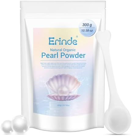 Erinde Freshwater Pearl Powder Organic, 300g 100% Natural DIY Skincare Pearl Powder for Face Mask, Cream & Lotion, Cosmetic Grade, Deep Cleansing, Anti-Aging Antioxidant Facial Mask, 10.58 OZ