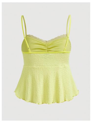 Image of SOLY HUX Women's Peplum Tops Summer Casual Ruched Flowy Going Out Top Spaghetti Strap Tank Camisole