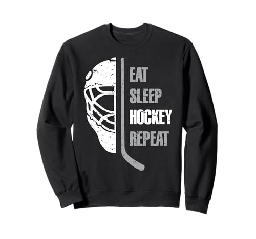 Comer dormir Hockey repite Navidad para niños Teen Adult Hockey Sudadera