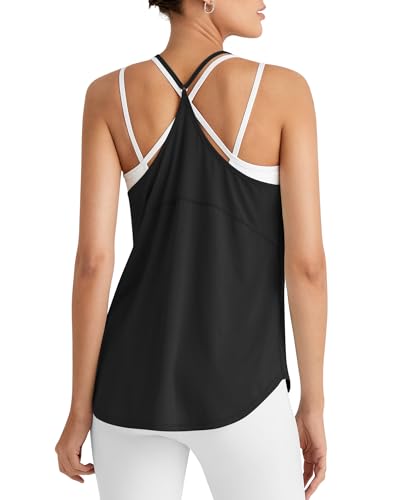 G4Free Athletic Tank Tops for Women Lightweight Muscle Workout Gym Tops Fast Dry Y-Back Loose Fit Running Shirts