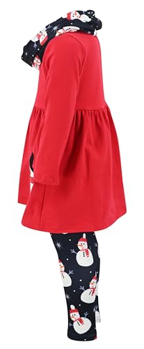 Image of Unique Baby Girls Kids Toddler 3pc Outfit Set Long Sleeve Cotton Blend Tunic Top Leggings and Scarf