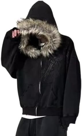 トップス 00s hooded draped jacket wild horse y2k OANTGM Casacos de inverno cropped adolescentes Y2k com capuz e