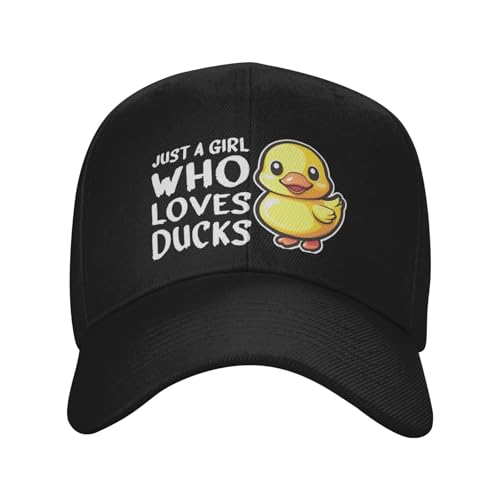 Just A Girl Who Loves Ducks Fashionable Casquette Hat Breathable Adjustable Strap for Comfort Style Black2
