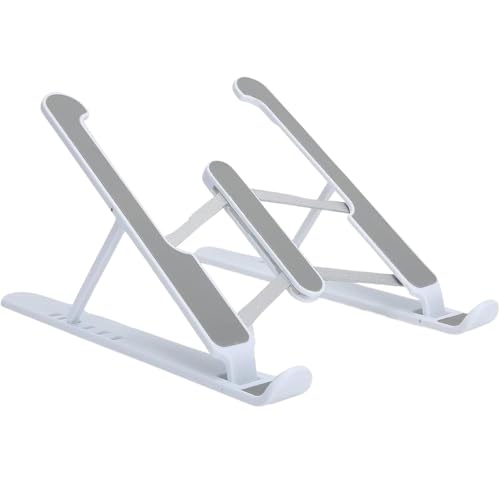 Image of PremiumAV Adjustable Tablet Stand Holder with Foldable Legs for iPad, Samsung, Lenovo, Kindle - Portable Electronic Device Stand with Multi-Angle Adjustment