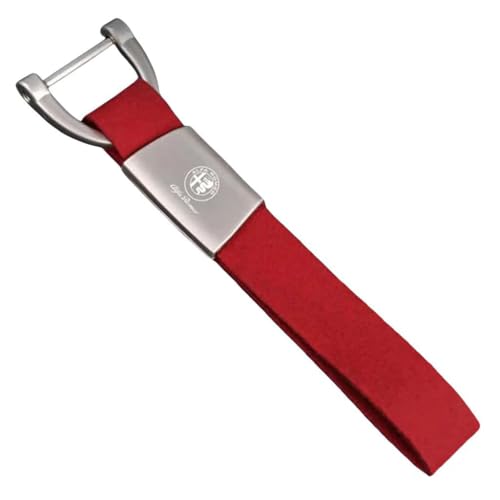 BSWNSJZT Llavero de Coche para Alfa Romeo 159 156 147 Giulia Strap, Llavero sólido antipérdida Accesorio para Coche,A-Red
