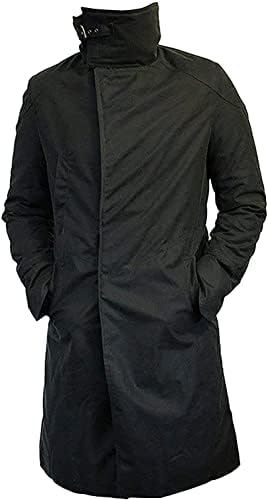 Mens Runner Trench Coat - Gosling Cotton Black Fur Coat - Officer Coat Jacket2