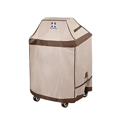 HAMLER Grill Cover 30 Inch, Heavy Duty Waterproof BBQ Covers, Gas Grill Covers Fits Weber Spirit, Weber Genesis, Char-Broil, Nexgrill, Brinkmann, Brown & Beige by HAMLER - Used condition - US$21.99