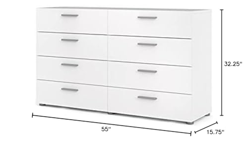 Home Square 2003377-PKG 3 Piece Double Dresser And Nightstand Bedroom Set In White thumb #2