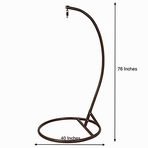 Prime Pigeon Iron Outdoor/Indoor Swing/Jhula/Hammocks Stand, Standard Size. (Brown Curve)