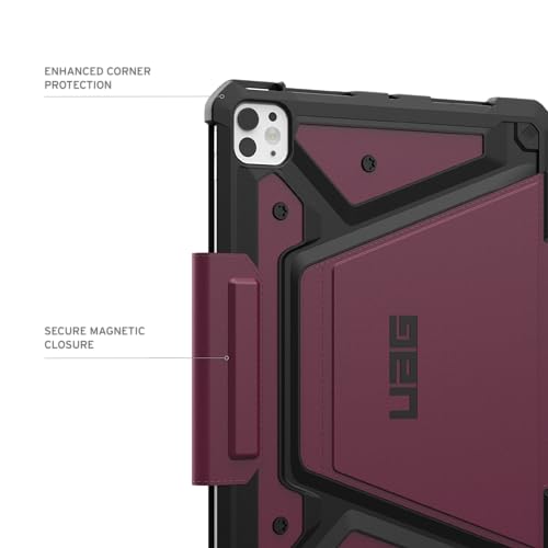 Image of Urban Armor Gear UAG iPad Pro 11 inch Case, Metropolis SE Rugged Protection Cover Designed for iPad Pro 11 inch (6th / 5th Gen, M5 /M4) (A3357, A3358, A3359) with Adjustable Stand and Pencil Holder -Bordeaux