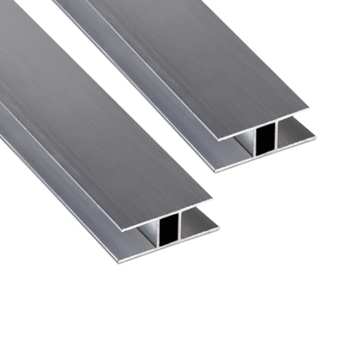 Aluminum H Connectors - Fits 4mm, 6mm, 8mm, or 10mm Twin-Wall Greenhouse Panels, Join 2 Pieces of Panels Together, 4-Foot Length, 10 Pieces (8mm Aluminum H Connectors)