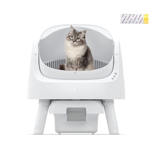 AutoScooper 11 Self Cleaning Litter Box, Top Entry Cat Litter Box with Integrated Safety Protection, Automatic Cat Litter Box for Multiple Cats, White (Manufacturer by PETPIVOT INC)