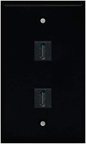 RiteAV Custom HDMI Wall Plate 2 Port - Flat [Black/Black]