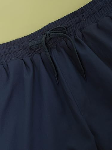 Image of TECHNOSPORT Men's Solid Slim Fit Sports Shorts TS Flexi Quick Dry Polyester Drawstring with Pockets UPF50+ for Gym Running Workout Anti Odour