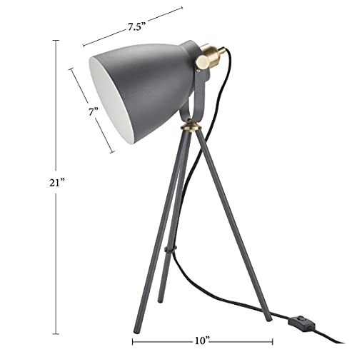 Nourison 21" Spotlight Metal Table Lamp, Modern, Industrial, Transitional For Bedroom, Living Room, Office, Black #TOP3
