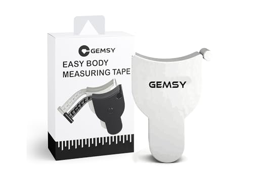 Image of Gemsy Retractable Body Measuring Tape 150 cm (60 inch) with Lock Pin & Push Button - Fiberglass Inch Tape for Body Fat Tracking, Weight Loss, Fitness, Tailoring & Sewing