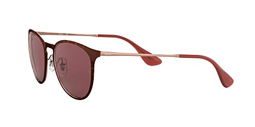 Ray-Ban Rb3539 Erika Metal Round Sunglasses, Havana Bronze Copper/Dark Violet, 54 Mm #TOP2