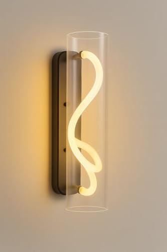 Image of CORAL TREE Modern LED Wall Light - Fancy Twisted Rope Glass Wall Lamp for Home Decoration - Decorative Indoor Highlighter for Living Room & Bedroom - Luxury Gold Finish Sconce (Warm White, Pack of 1)