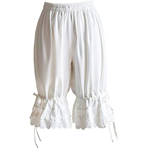 Douoiussluka Women Vintage Bloomers Lace Hem Bow Lantern Pumpkin Shorts Pants Cover