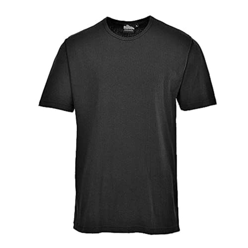 Portwest T-shirt Thermique Manches courtes, Couleur: Noir, Taille: XXXL, B120BKRXXXL