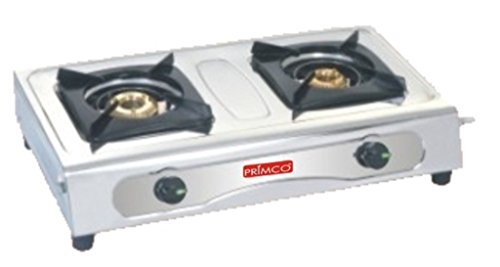 Image of Stainless Steel LPG Stove, 2 Br, Silver