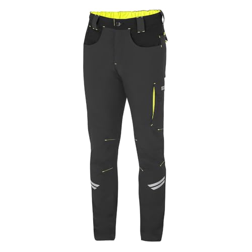 PANTALONI TECNICI LEGGERI PESO: 170 gr/m² COMPOSIZIONE: 90% nylon - 10% spandex TAGLIE: XS-3XL SPECIFICHE: ⋅ Inserti di rinforzo sulle ginocchia in materiale anti abrasione. ⋅ Chiusura con zip e bottone. ⋅ Taschino laterale interno nascosto con chiusura a zip. ⋅ Conforme EN ISO 13688:2022 - CAT.1.