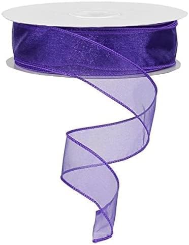 UKIYO | Organza Ribbon(15+ Color Variations Inside) (L-35 Meters,W-1 Inch) | Ribbon for Gift Wrapping,Gift Bows Making,Party Decoration,Bags Handle. (Purple)