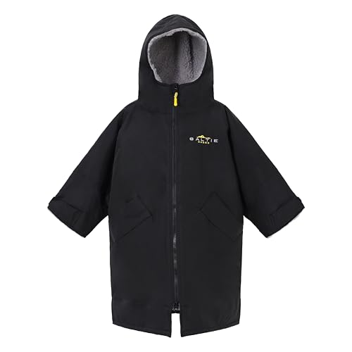 Saltie Sports Elite Junior - Bata de secado impermeable y resistente al viento, negro / gris, 6-9 Years