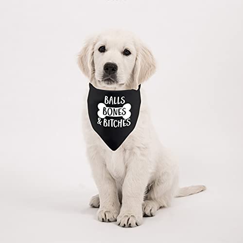 2 Pack Funny Dog Bandana For Boy Dog Balls Bones Bitches Dog Bandana Over The Collar Dog Bandana (Balls Bones Bitches 2 Pack) #TOP5