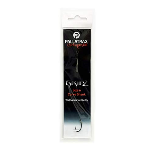 Pallatrax Gripz Curve Shank Hair Rigs (Braid, Fluorocarbon, Steamlink) (Size 6-15lb Fluorocarbon)
