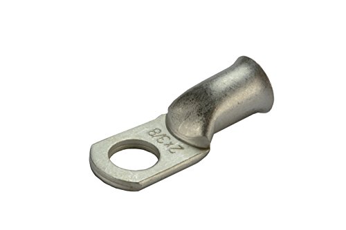 Temco 10 Pack Tinned Copper Welding Battery Cable Ends, Lugs Terminal 2 Awg 3/8" Hole - Marine Grade (6 Awg To 1/0 Awg Options Available) #TOP2