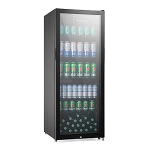 Subcold MAXI250LED Tall Drinks Fridge with Glass Door | 237L Upright Can Cooler | Lockable Fridge Ideal for Home Bars, Kitchens, and Entertaining Spaces (Black)