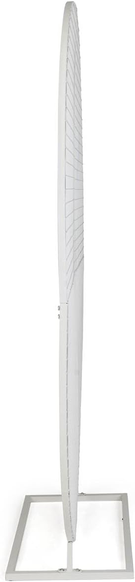 Displays2go Metal Circle Gridwall Backdrop w/Floor Standing Design - White (FDRMGWWTLG)