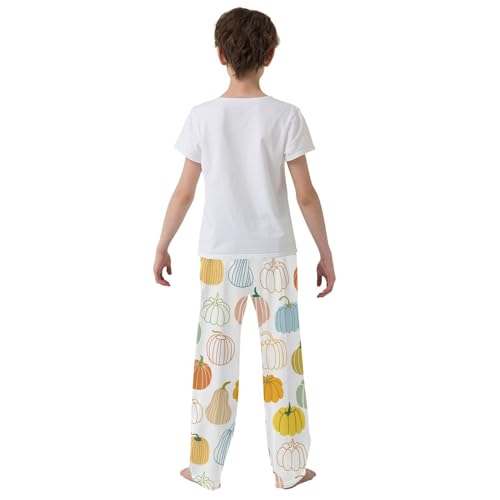 Boys' Pants Cute Cartoon Colorful Pumpkin Long Bottoms Jogger Pants Elastic Waist Trousers with Pockets S-XL3