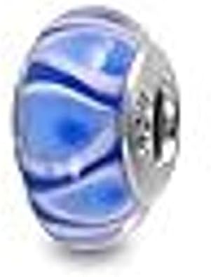 Galaxy Gold GG 925 Sterling Silver Genuine Murano Glass Charm, Blue Eyes, Fits Pandora Bracelets