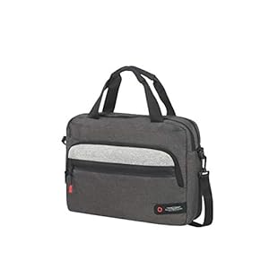 American Tourister City Aim aktetas, 40 cm Lapt. Bag 15.6″ polyester, Antraciet Grey.