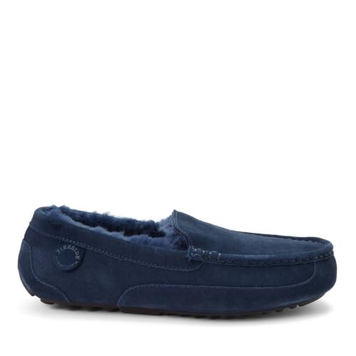 Image of Dearfoams Melbourne Genuine Shearling Moccasin Navy 10 M