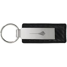 SR1 Performance Corvette Leather/Metal Rectangular Keychain w/Logo - Split Ring Key Chain - Officially Licensed by GM