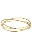 Elli PREMIUM Armband Damen Armreif Dreifach Verschlungen Klassisch Tri-Color in 925 Sterling Silber Rosé-Vergoldet