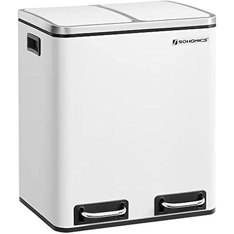 SONGMICS Mülleimer Küche, 2 x 15 Liter Cover