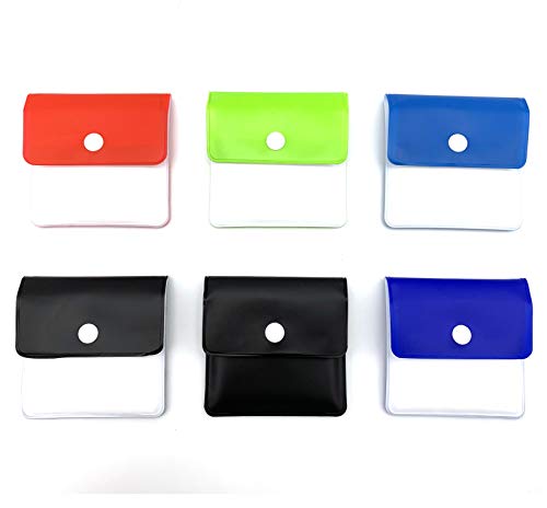 Wakaka 6 Pack Pocket Ashtray-Portable Cigarette Ash Pouch Compact Fireproof PVC Odorless -Assorted Colors