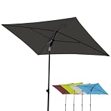 derby balkonparasol 180x120cm in de kleur antraciet I rechthoekige parasol voor balkon & terras I balkonparasol met schuifknop om te openen I in hoogte verstelbaar I kantelbare tuinparasol
