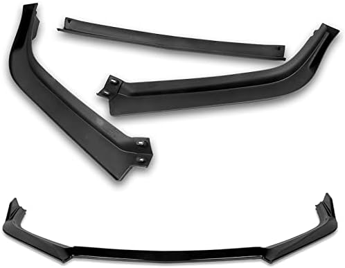 9pcs Combo Front Bumper Body Kit Lip + Side Skirt Extensions Diffuser Compatible with 2013-2015 Honda Accord Sedan 2014 (Painted Black)